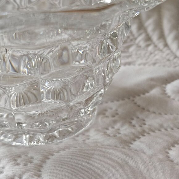 Fostoria Cubist Depression Glass Glass Textured Bowl, Small, Wavy Design - Picture 6 of 7